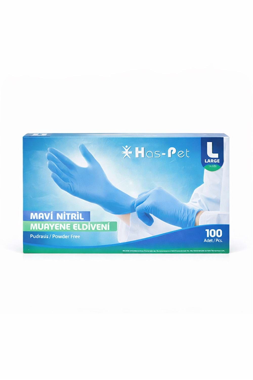 Has-Pet Nitril Mavi Eldiven Large 100Lü*20 Pk