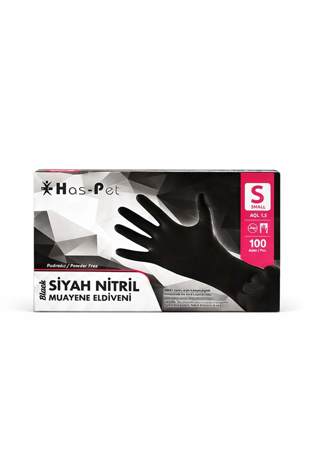 Has-Pet Nitril Siyah Eldiven Small 100Lü*20 Pk