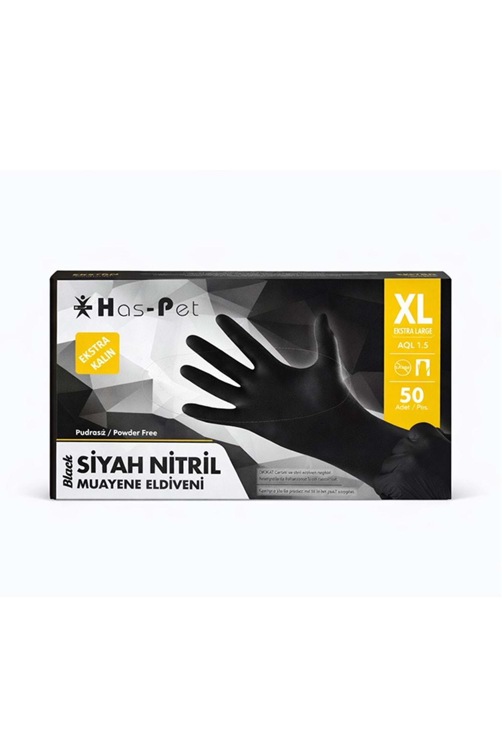 Has-Pet Nitril Kalın Siyah Eldiven X-Large 50Li*20 Pk
