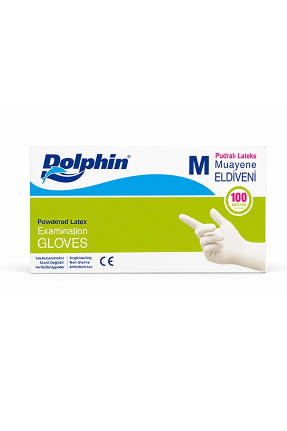 Dolphin Latex Pudralı Eldiven Medium 100Lü*20 Pk