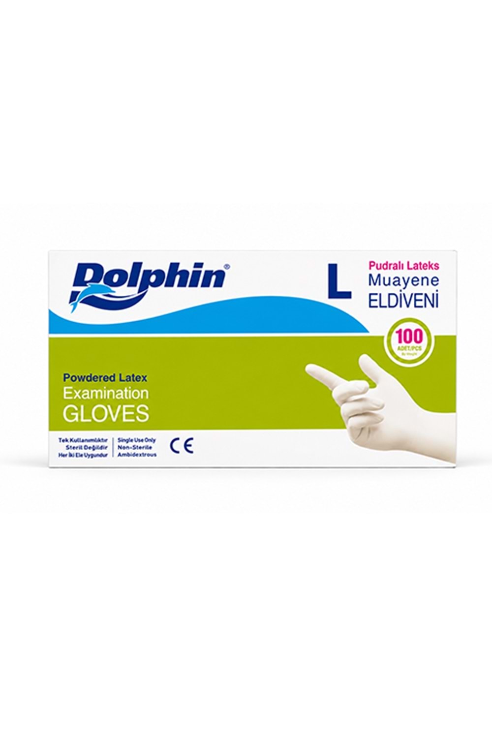 Dolphin Latex Pudralı Eldiven Large 100Lü*20 Pk
