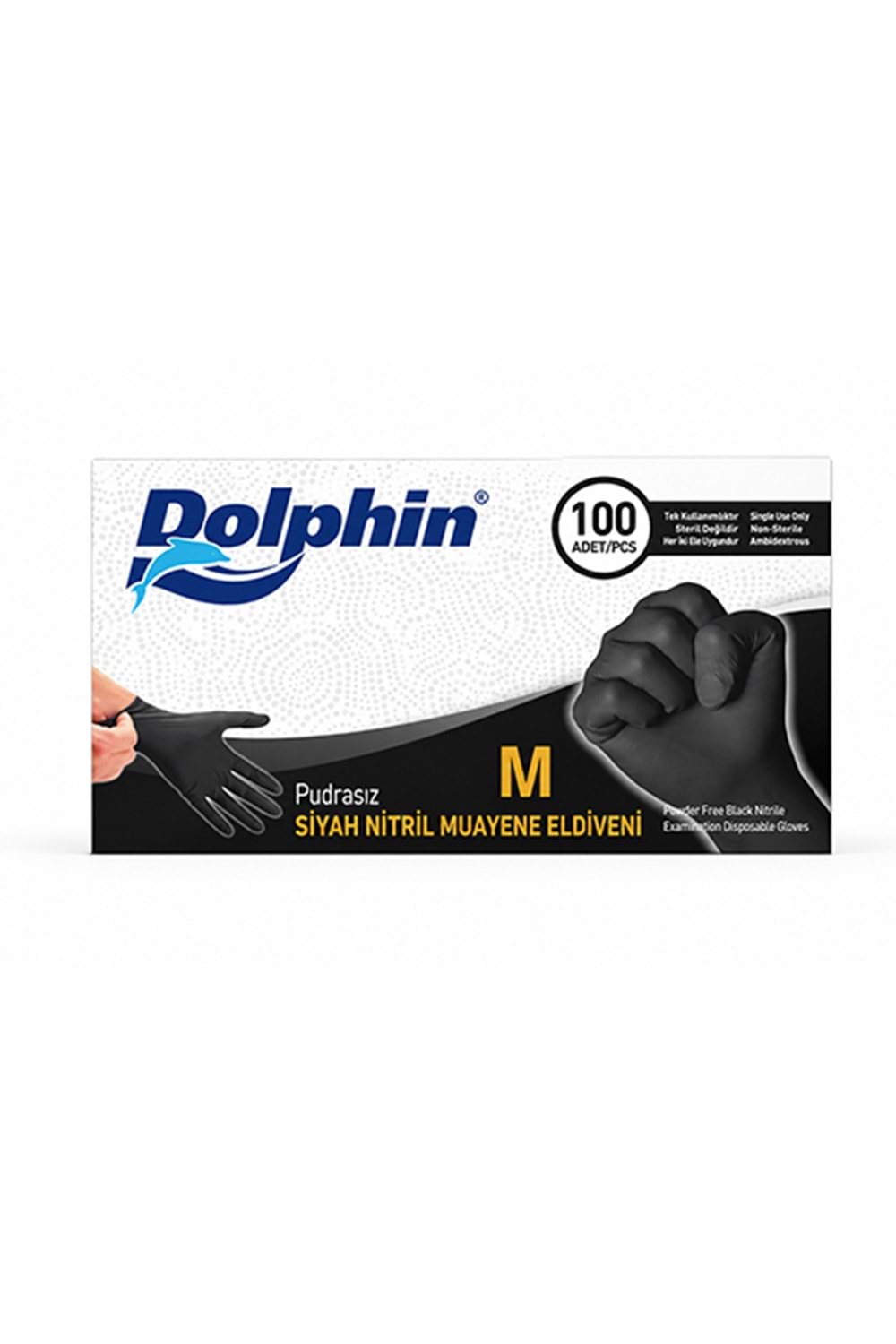 Dolphin Nitril Siyah Eldiven Medium 100Lü*20 Pk