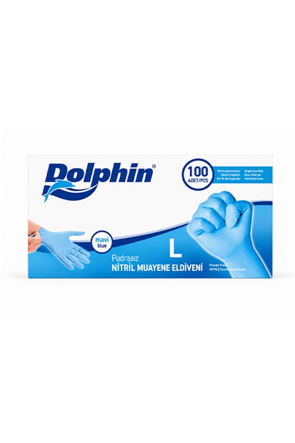 Dolphin Nitril Mavi Eldiven Large 100Lü*20 Pk