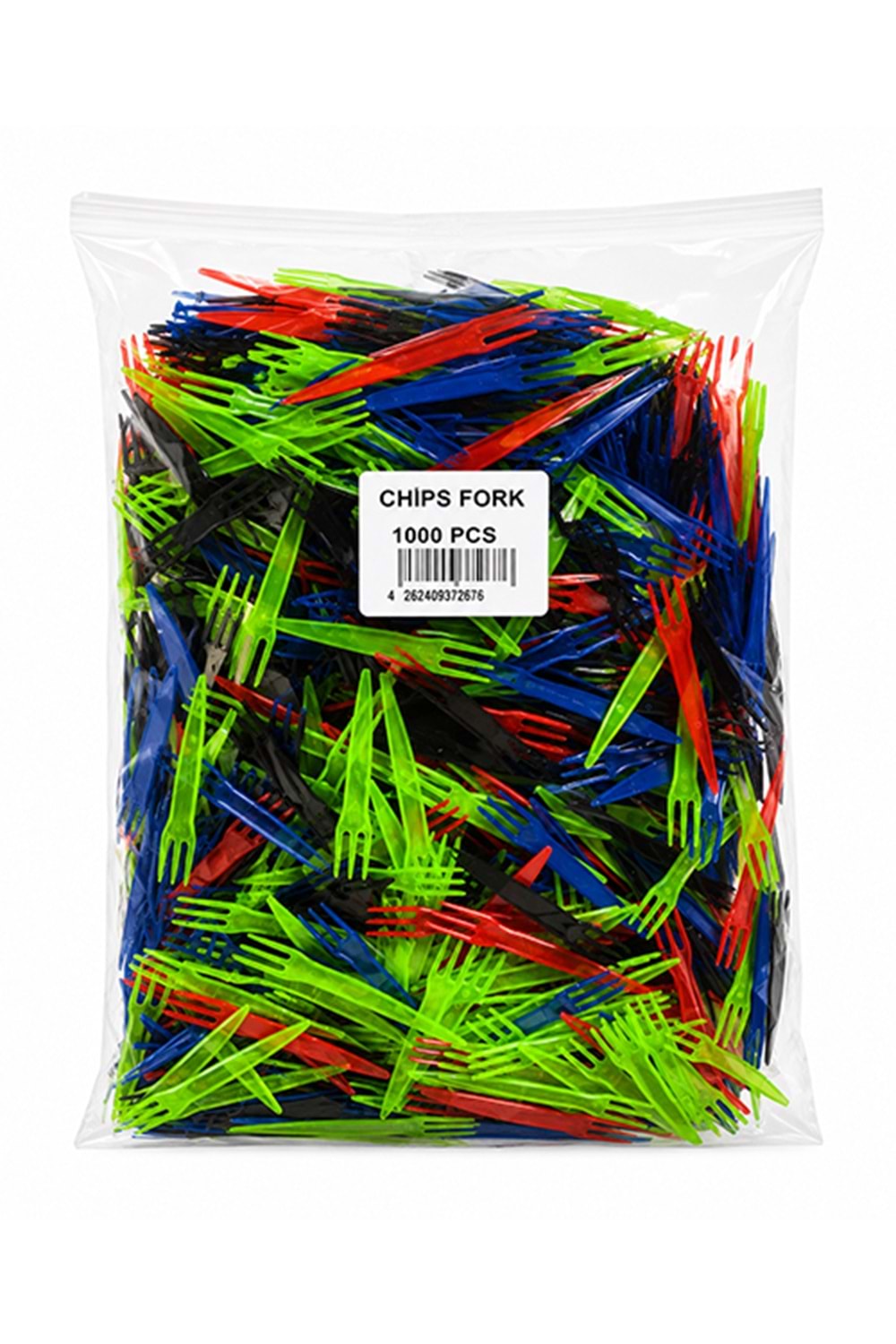 Plastik Cips Çatal(3 Dişli) Renkli 1000*10 Pk.