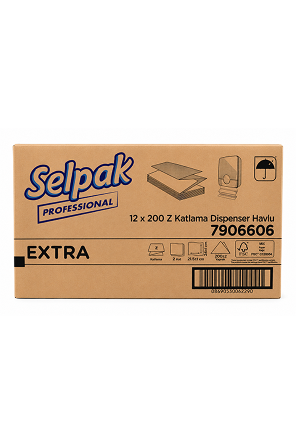 Selpak Prof. Dispenser Z Havlu 200*12 Pk. (7906606)