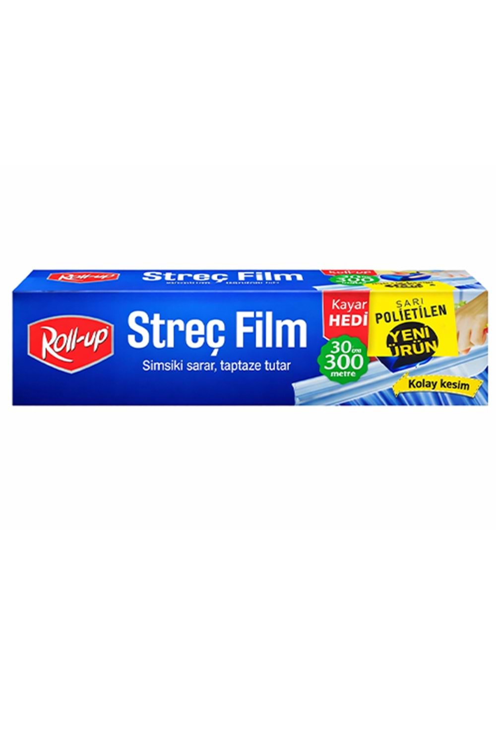 Rollup Sarı P.Etilen Strech Film 30*300Mt 8Mc Kayar Bıçak 16 Ad.