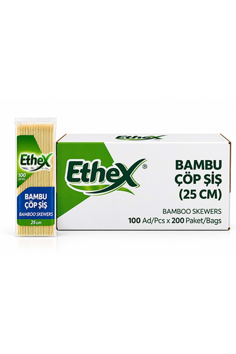 Ethex Çöp Şiş 25 Cm 100Lü*200 Pk.