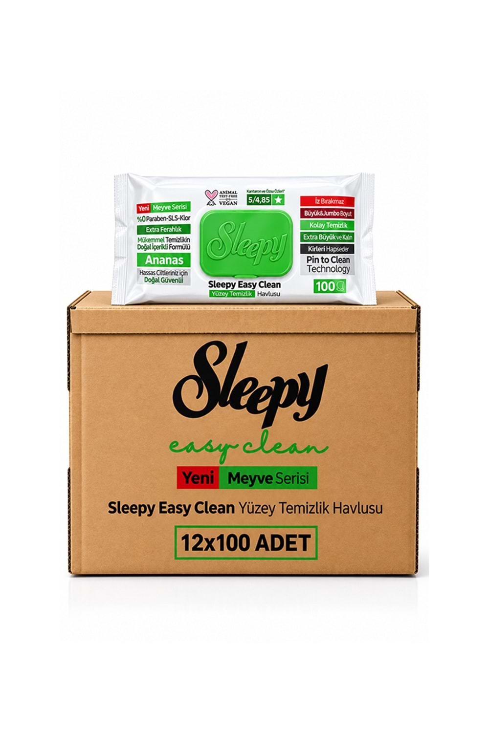 Sleepy Yüzey Tem. Havlu-Ananas 100*12 Pk