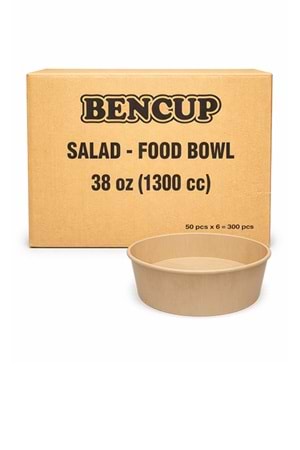 Bencup 1300 Cc (38 Oz) Kraft Salata Kasesi 50*6 Pk