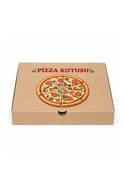 Karton Pizza Kutu Büyük 33*33*4.5 Cm 100 Ad.
