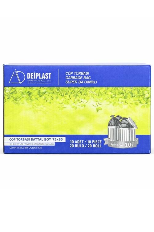 End. Battal Boy Çöp Poşeti Siyah 75*90 20Ad.