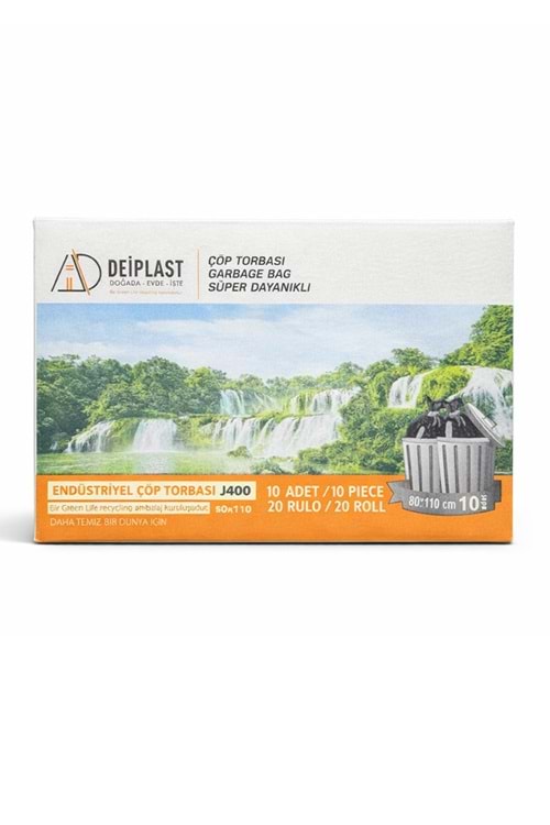 J400 Jumbo Boy Çöp Poşeti Mavi 80*110 20Ad.