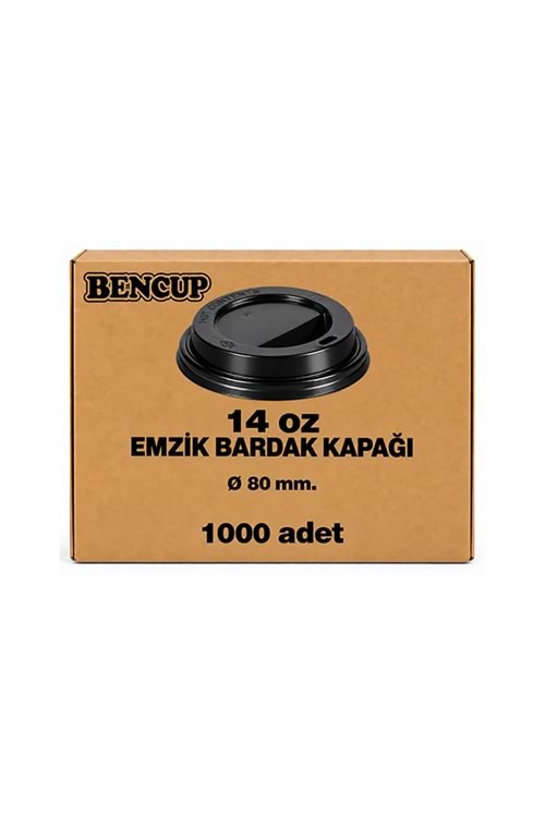 Bencup 14 Oz Siyah Kapak 1000 Ad.