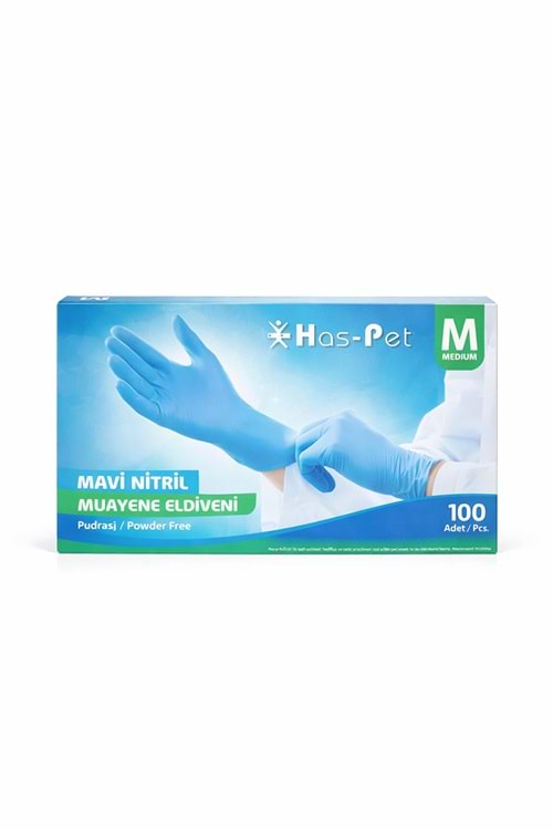 Has-Pet Nitril Mavi Eldiven Medium 100Lü*20 Pk