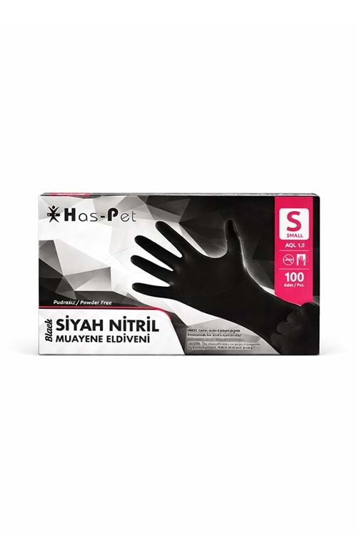 Has-Pet Nitril Siyah Eldiven Small 100Lü*20 Pk