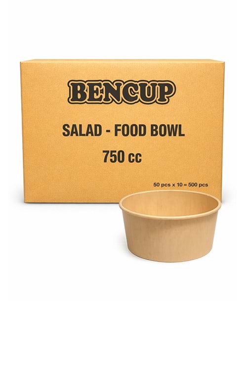 Bencup 750 Cc (26 Oz) Kraft Salata Kasesi 50*10 Pk.