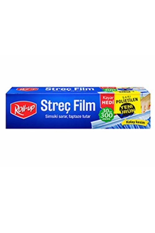 Rollup Sarı P.Etilen Strech Film 30*300Mt 8Mc Kayar Bıçak 24 Ad.