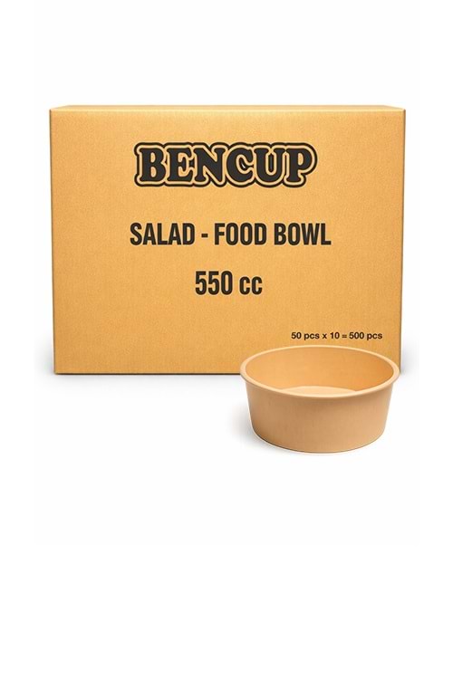 Bencup 550 Cc (20 Oz) Kraft Salata Kasesi 50*10 Pk.