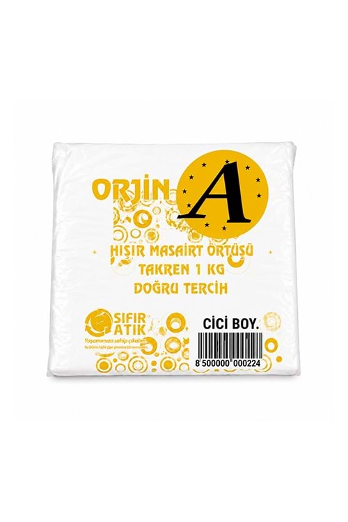 ORJİN BASKILI BÜCÜR BOY KALSİTLİ HIŞIR POŞET 10 KG