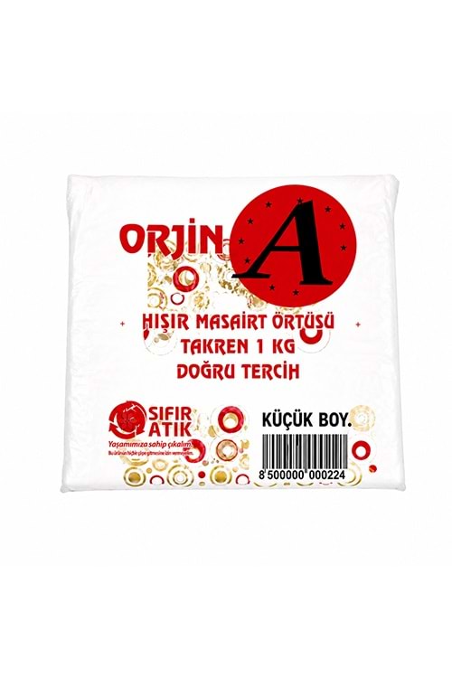 ORJİN BASKILI KÜÇÜK BOY KALSİTLİ HIŞIR POŞET 10 KG