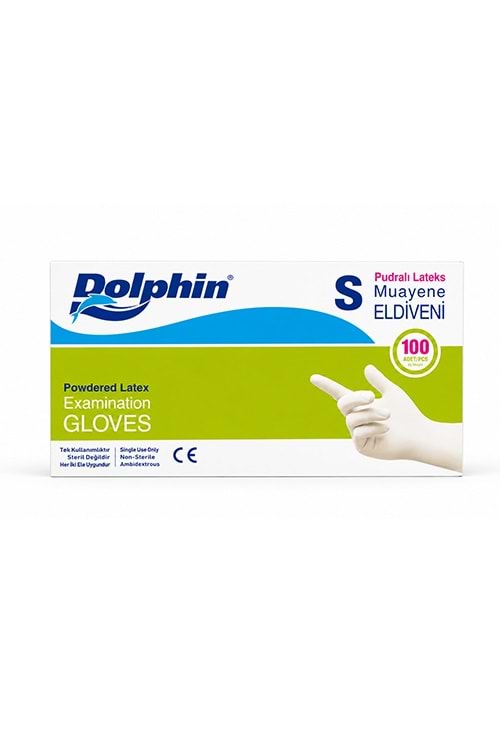 Dolphin Latex Pudralı Eldiven Small 100Lü*20 Pk