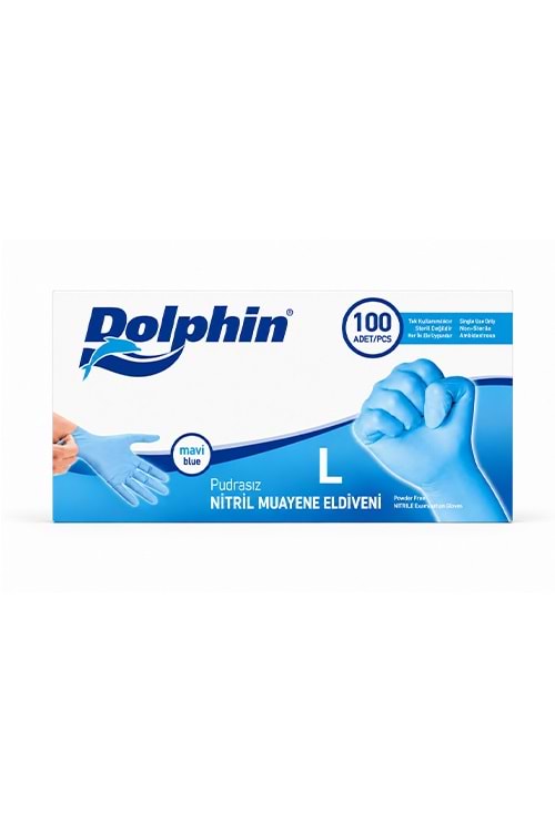 Dolphin Nitril Mavi Eldiven Large 100Lü*20 Pk