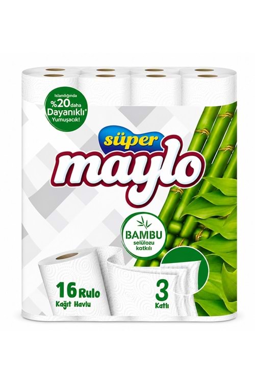 Maylo 16'Lı 3 Katlı Havlu Kağıt *3 Pk