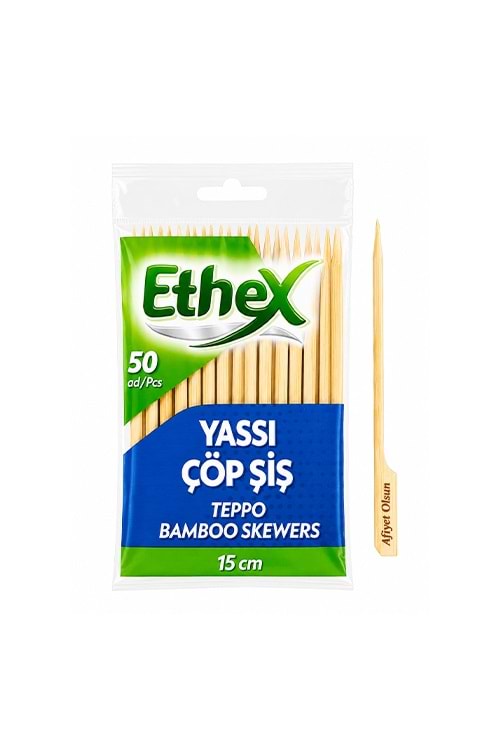 Ethex Çöp Şiş Yassı 15 Cm 50Li*100 Pk.