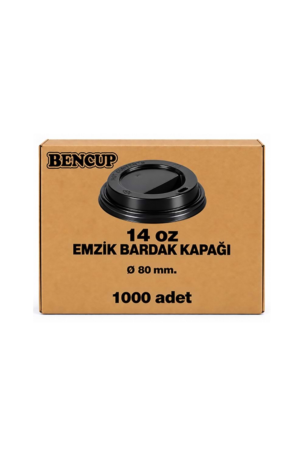 Bencup 14 Oz Siyah Kapak 1000 Ad.