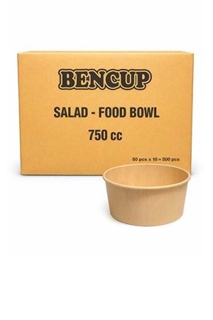 Bencup 750 Cc (26 Oz) Kraft Salata Kasesi 50*10 Pk.