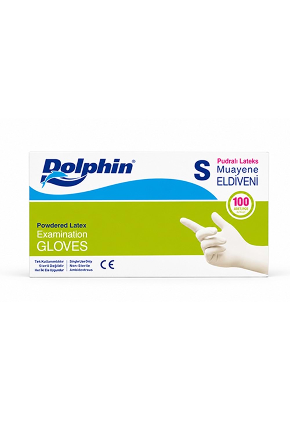 Dolphin Latex Pudralı Eldiven Small 100Lü*20 Pk