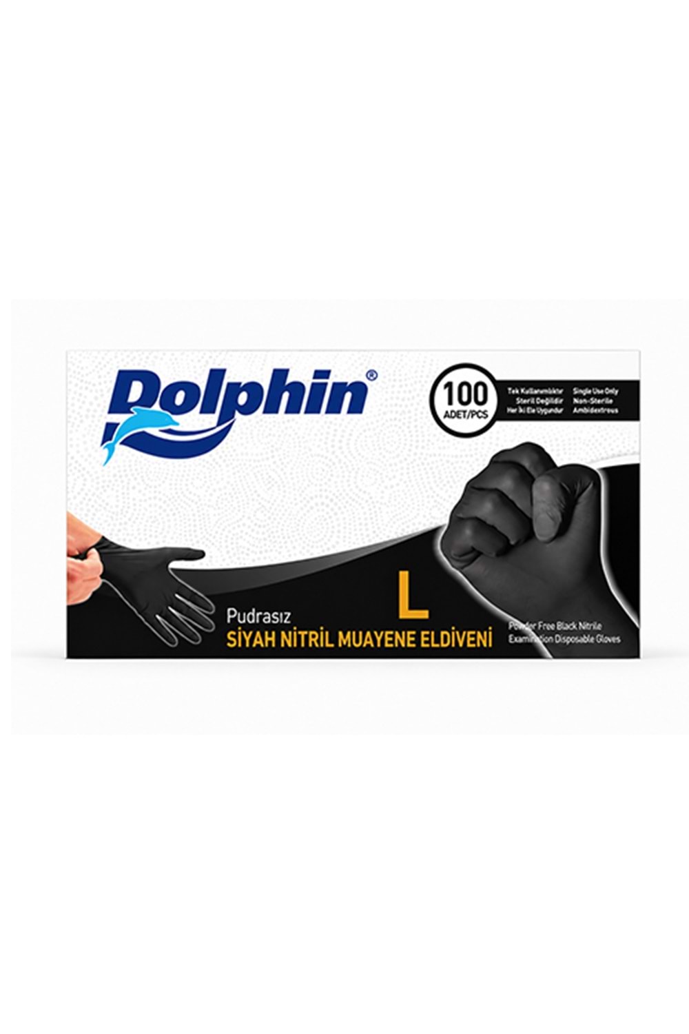 Dolphin Nitril Siyah Eldiven Large 100Lü*20 Pk